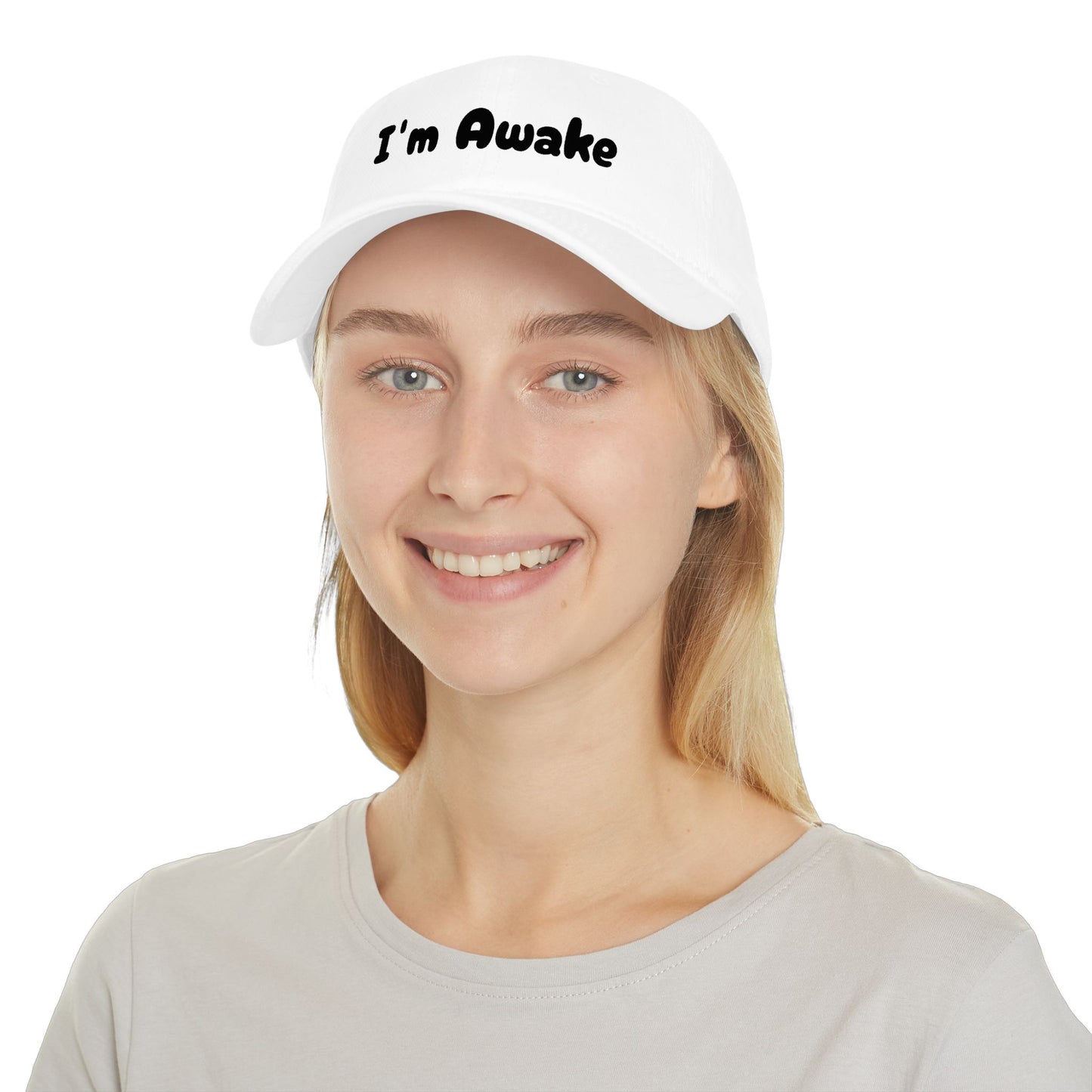 I'm Awake Baseball Cap — Funny Minimalist Low-Profile Hat